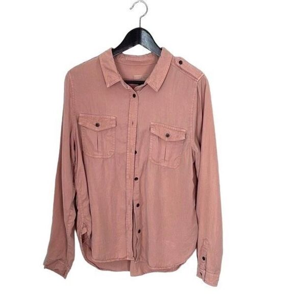 Universal Thread Goods Co Womens Button Down Shirt Long Sleeve Pink Size Medium - Picture 1 of 7